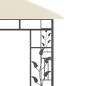 Gazebo c/ mosquiteiro e cordões luzes LED 3x3x2,73m creme