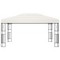 Gazebo com cordões de luzes LED 3x4 m tecido cor creme