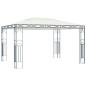 Gazebo com cordões de luzes LED 400x300 cm cor creme