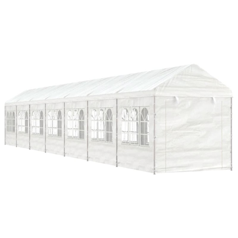 Gazebo com telhado 15,61x2,28x2,69 m polietileno branco-Toldos e gazebos-Home Retail