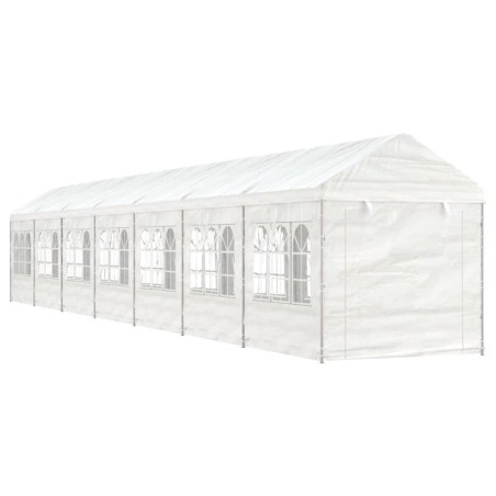 Gazebo com telhado 15,61x2,28x2,69 m polietileno branco