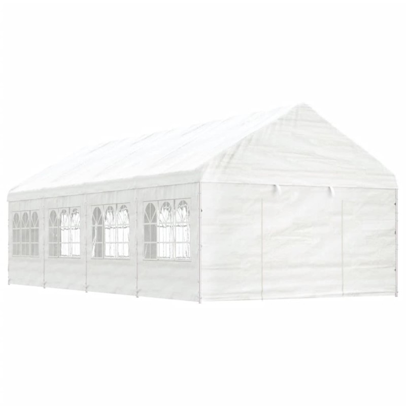 Gazebo com telhado 8,92x4,08x3,22 m polietileno branco-Toldos e gazebos-Home Retail