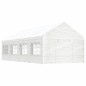 Gazebo com telhado 8,92x4,08x3,22 m polietileno branco