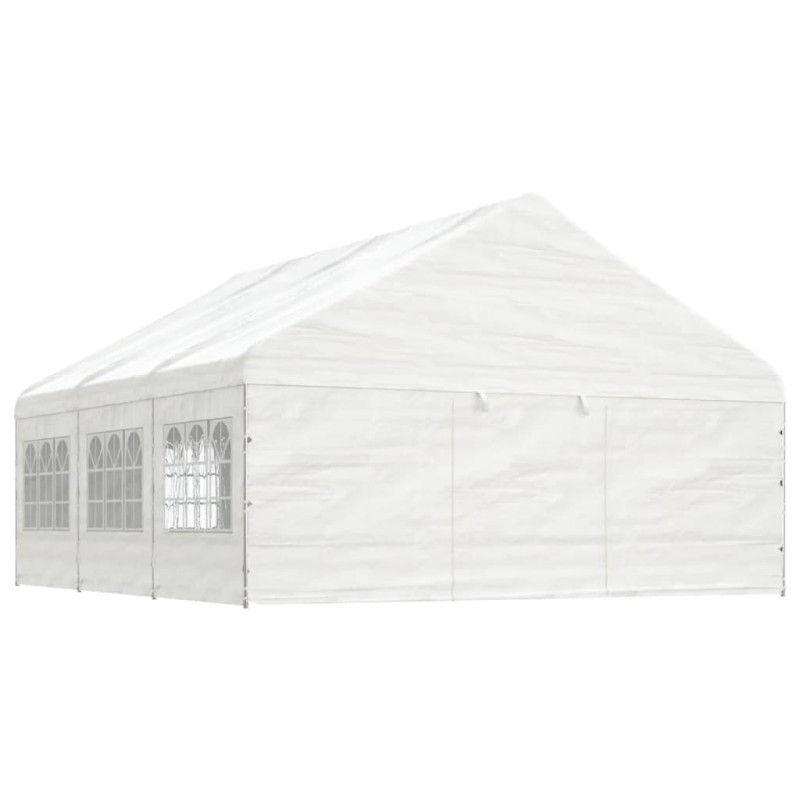 Gazebo com telhado 6,69x5,88x3,75 m polietileno branco-Toldos e gazebos-Home Retail