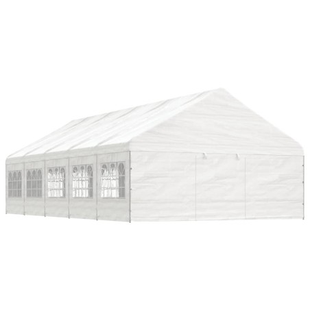 Gazebo com telhado 11,15x5,88x3,75 m polietileno branco