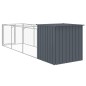 Casota p/ cães c/ parque 110x405x110 cm aço galvaniz. antracite