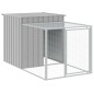 Galinheiro com anexo 110x1221x110cm aço galvanizado cinza-claro