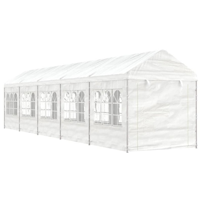 Gazebo com telhado 11,15x2,28x2,69 m polietileno branco-Toldos e gazebos-Home Retail