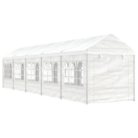 Gazebo com telhado 11,15x2,28x2,69 m polietileno branco