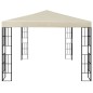 Gazebo com cordões de luzes LED 3x4 m cor creme