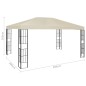 Gazebo com cordões de luzes LED 3x4 m cor creme