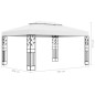 Gazebo com toldo duplo e cordões de luzes LED 3x4 m branco