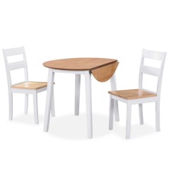 Conjunto de jantar 3 pcs MDF e seringueira branco