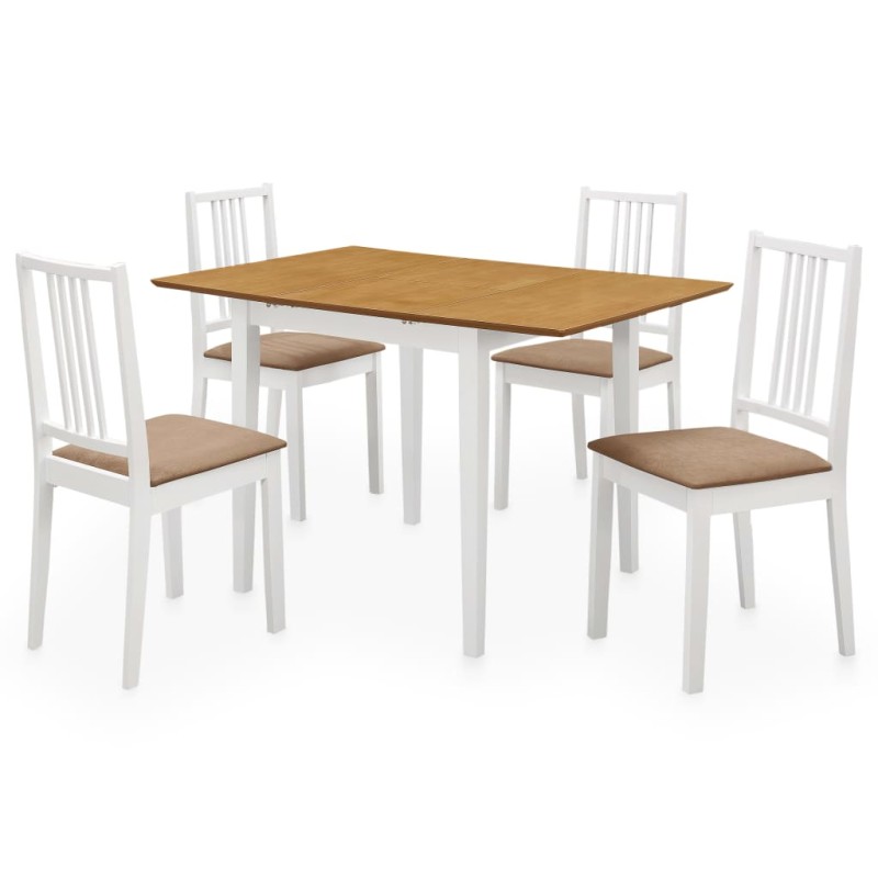 5 pcs conjunto de jantar MDF branco-Conjuntos de móveis para cozinha e sala de jantar-Home Retail