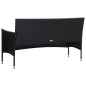 4 pcs conjunto lounge de jardim c/ almofadões vime PE preto