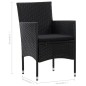 4 pcs conjunto lounge de jardim c/ almofadões vime PE preto