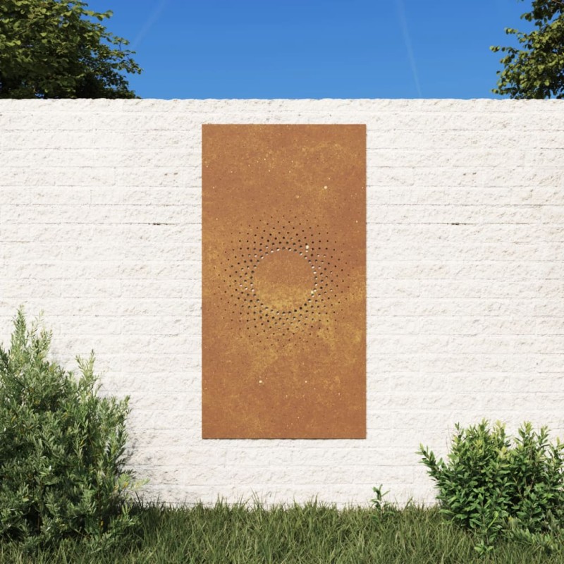 Decoração p/ muro de jardim 105x55 cm aço corten design sol-Pósteres, quadros e artes visuais-Home Retail