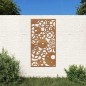 Decoração p/ muro jardim 105x55cm aço corten design engrenagens