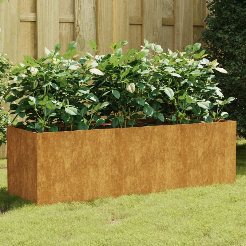 Canteiro elevado de jardim 120x40x40 cm aço corten-Vasos e floreiras-Home Retail