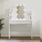 Toucador com LEDs 96x40x142 cm branco brilhante