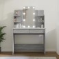 Toucador com LEDs 96x40x142 cm sonoma cinza