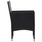 4 pcs conjunto lounge de jardim c/ almofadões vime PE preto