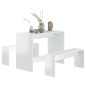 3 pcs conjunto de jantar contraplacado branco brilhante