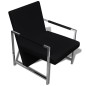 Poltronas com estrutura cromada 2 pcs couro artificial preto