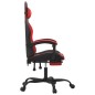 Cadeira gaming giratória c/ apoio couro artific. preto/vermelho