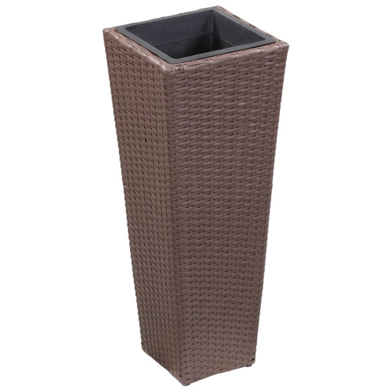 Vaso/floreira de jardim 30x30x80 cm vime PE castanho-Vasos e floreiras-Home Retail