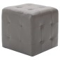 Pufe 2 pcs 30x30x30 cm couro artificial cinzento