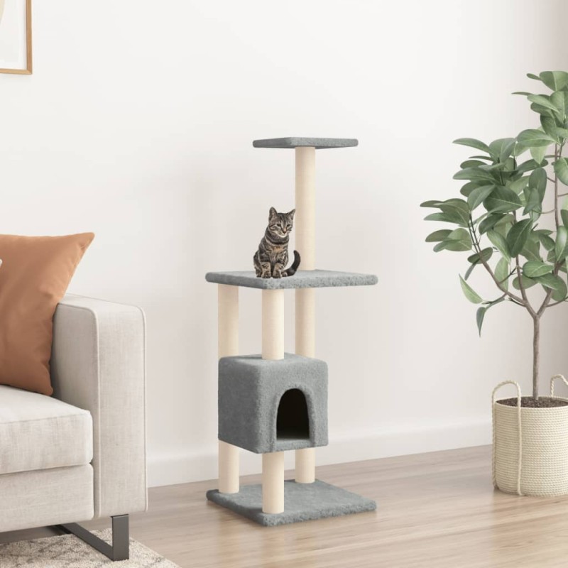 Árvore p/ gatos c/ postes arranhadores sisal 104 cm cinza-claro-Móveis para gatos-Home Retail