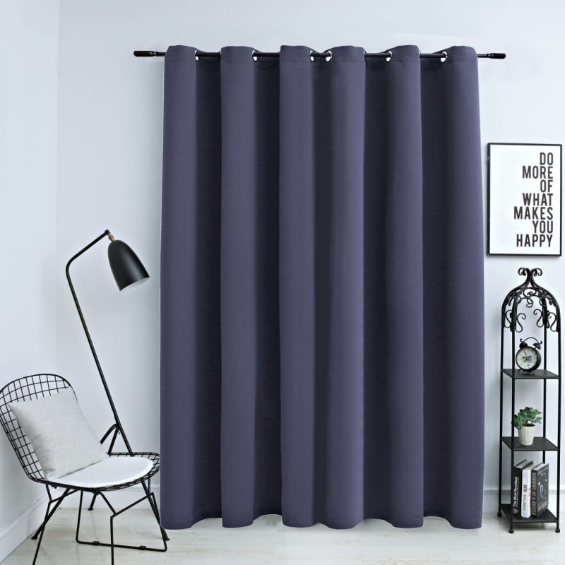 Cortina blackout c/ argolas em metal 290x245cm antracite-Persianas e cortinas-Home Retail