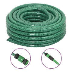 VidaXL Mangueira de jardim com conjunto de encaixe 0,75" 20m PVC verde