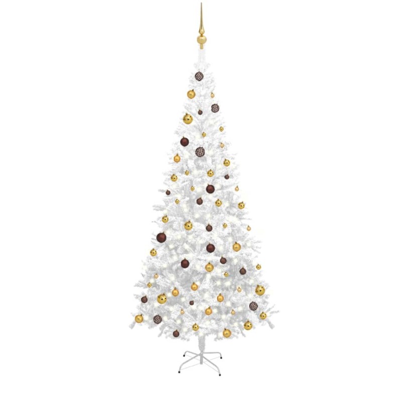 Árvore Natal artificial pré-iluminada c/ bolas branco-Árvores de Natal-Home Retail