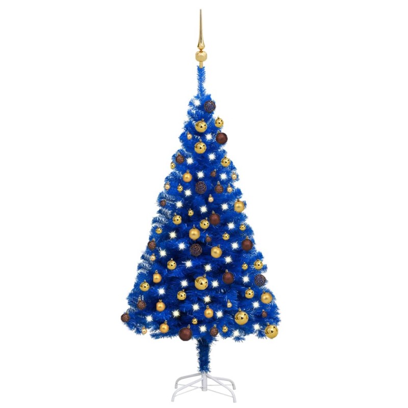 Árvore Natal artificial pré-iluminada c/ bolas 120cm PVC azul-Árvores de Natal-Home Retail