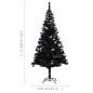 Árvore Natal artificial pré-iluminada c/ bolas PVC preto