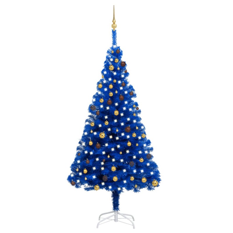 Árvore Natal artificial pré-iluminada c/ bolas 240cm PVC azul-Árvores de Natal-Home Retail