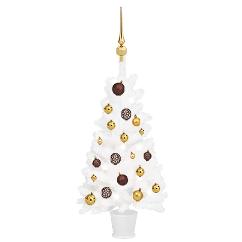 Árvore Natal artificial pré-iluminada c/ bolas 90 cm branco-Árvores de Natal-Home Retail