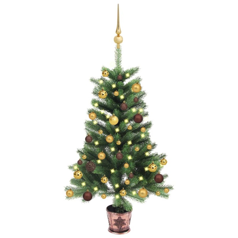 Árvore Natal artificial pré-iluminada c/ bolas 65 cm verde-Árvores de Natal-Home Retail