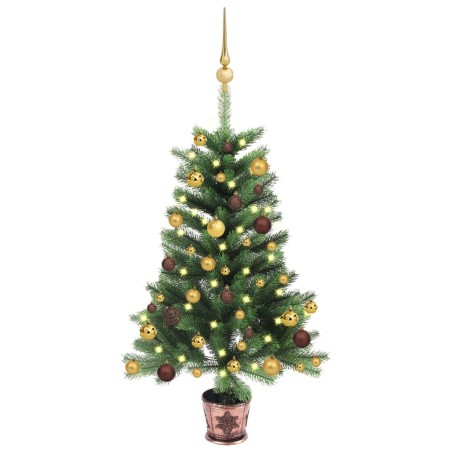 Árvore Natal artificial pré-iluminada c/ bolas 65 cm verde