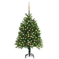 Árvore Natal artificial pré-iluminada c/ bolas 120 cm verde