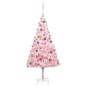 Árvore Natal artificial pré-iluminada c/ bolas PVC rosa