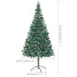 Árvore Natal artificial pré-iluminada c/ bolas e pinhas 210 cm