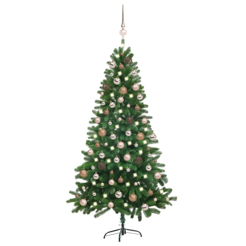 Árvore Natal artificial pré-iluminada c/ bolas 180 cm verde-Árvores de Natal-Home Retail