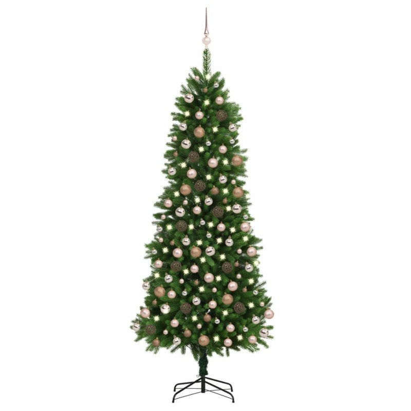 Árvore Natal artificial pré-iluminada c/ bolas 240 cm verde-Árvores de Natal-Home Retail