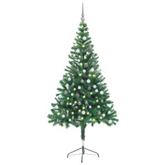 Árvore de Natal artificial pré-iluminada + bolas 380 ramos