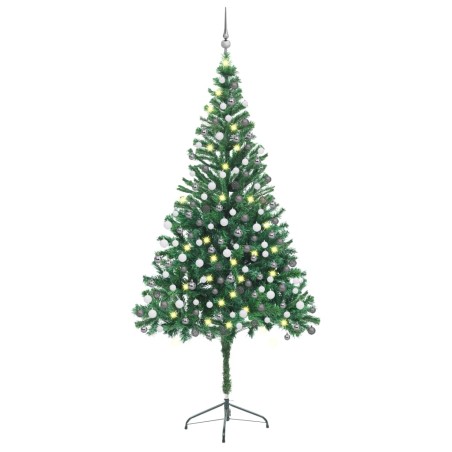 Árvore de Natal artificial pré-iluminada c/ bolas 910 ramos