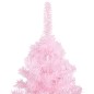 Árvore Natal artificial pré-iluminada c/ bolas PVC rosa