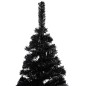 Árvore Natal artificial pré-iluminada c/ bolas PVC preto